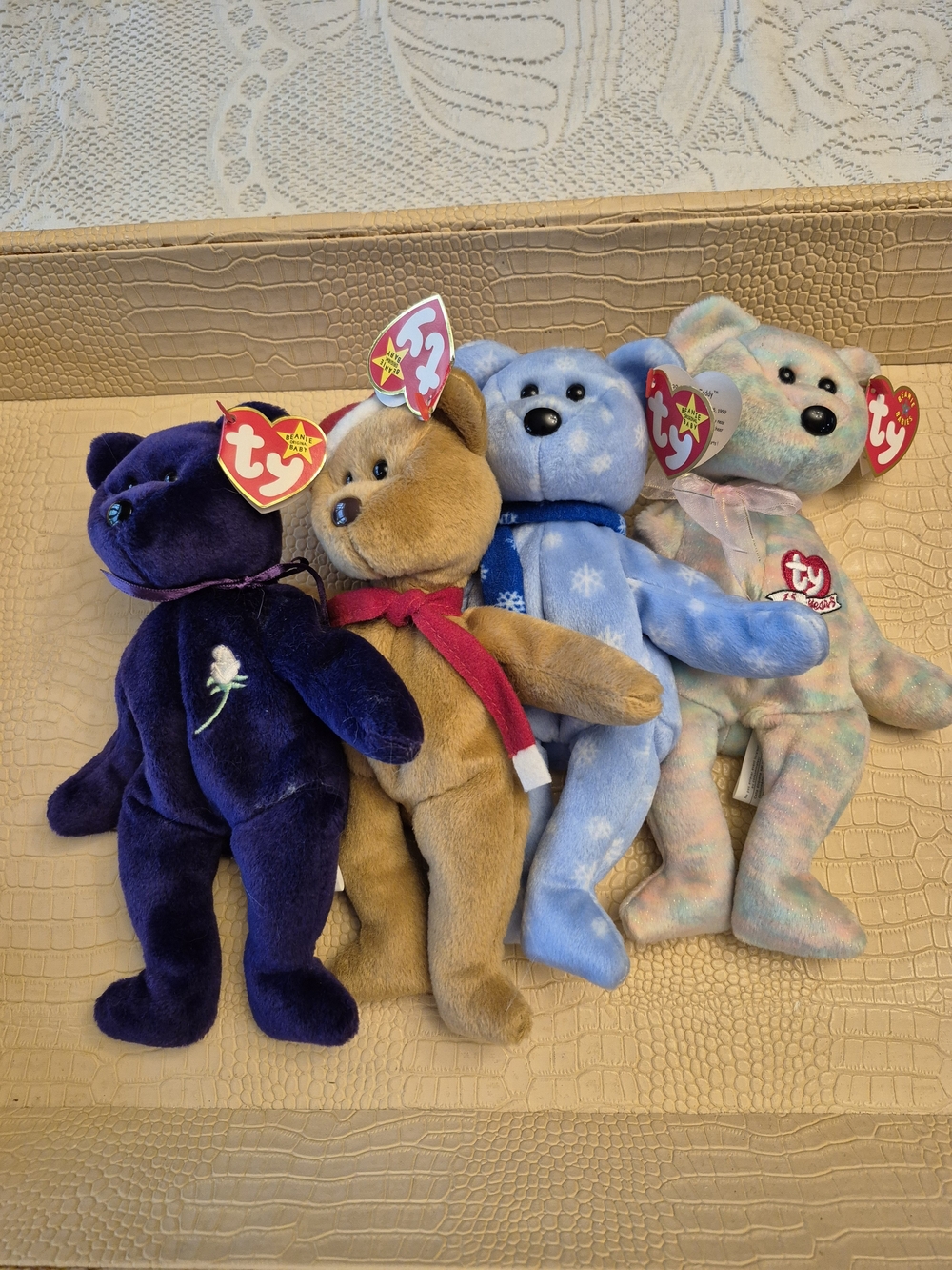 Ty Vintage Beanie Babies , "Princess, 1997 Teddy, 1999 Holiday Teddy, Celebrate